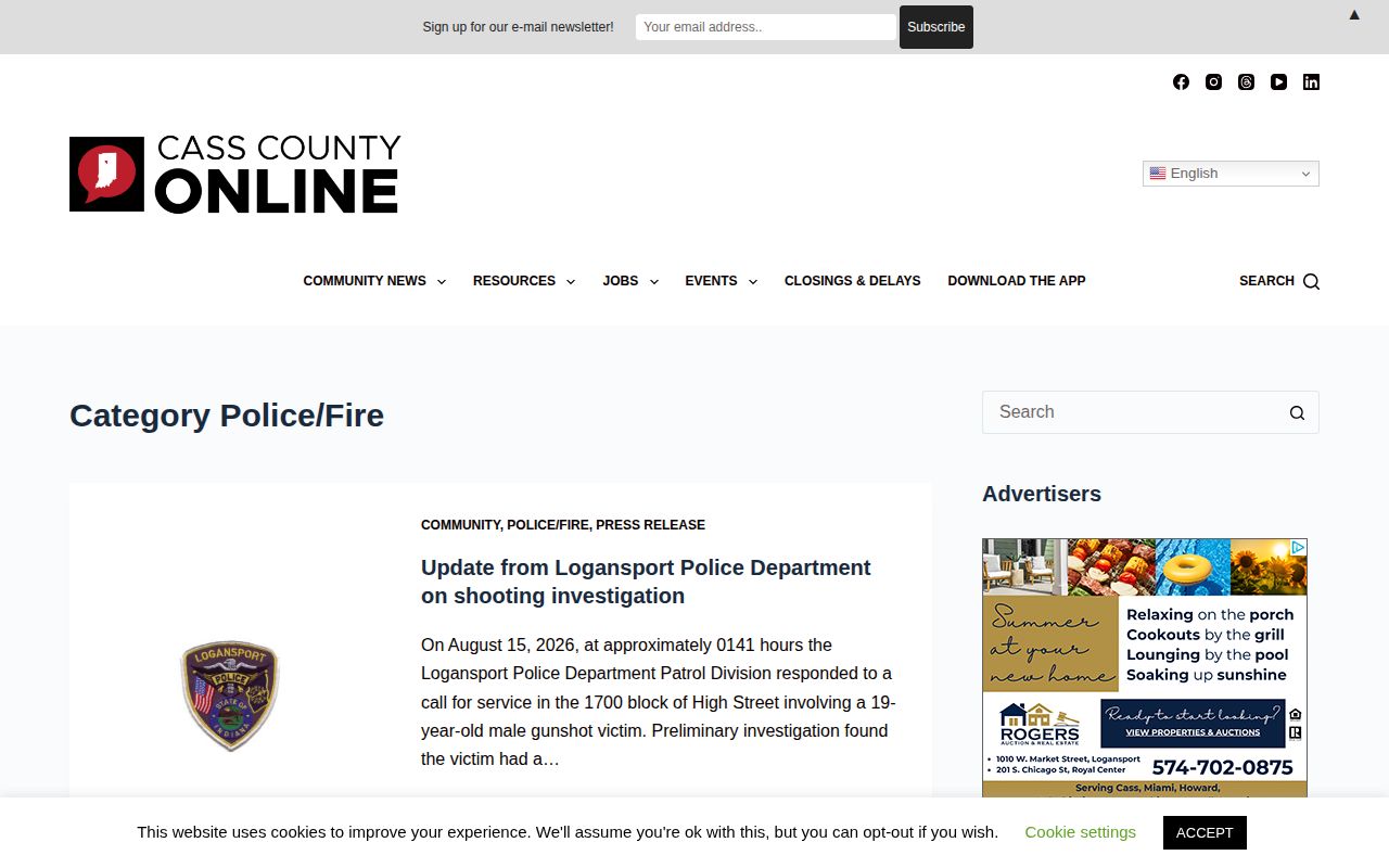 Cass County crime news Police and Fire section