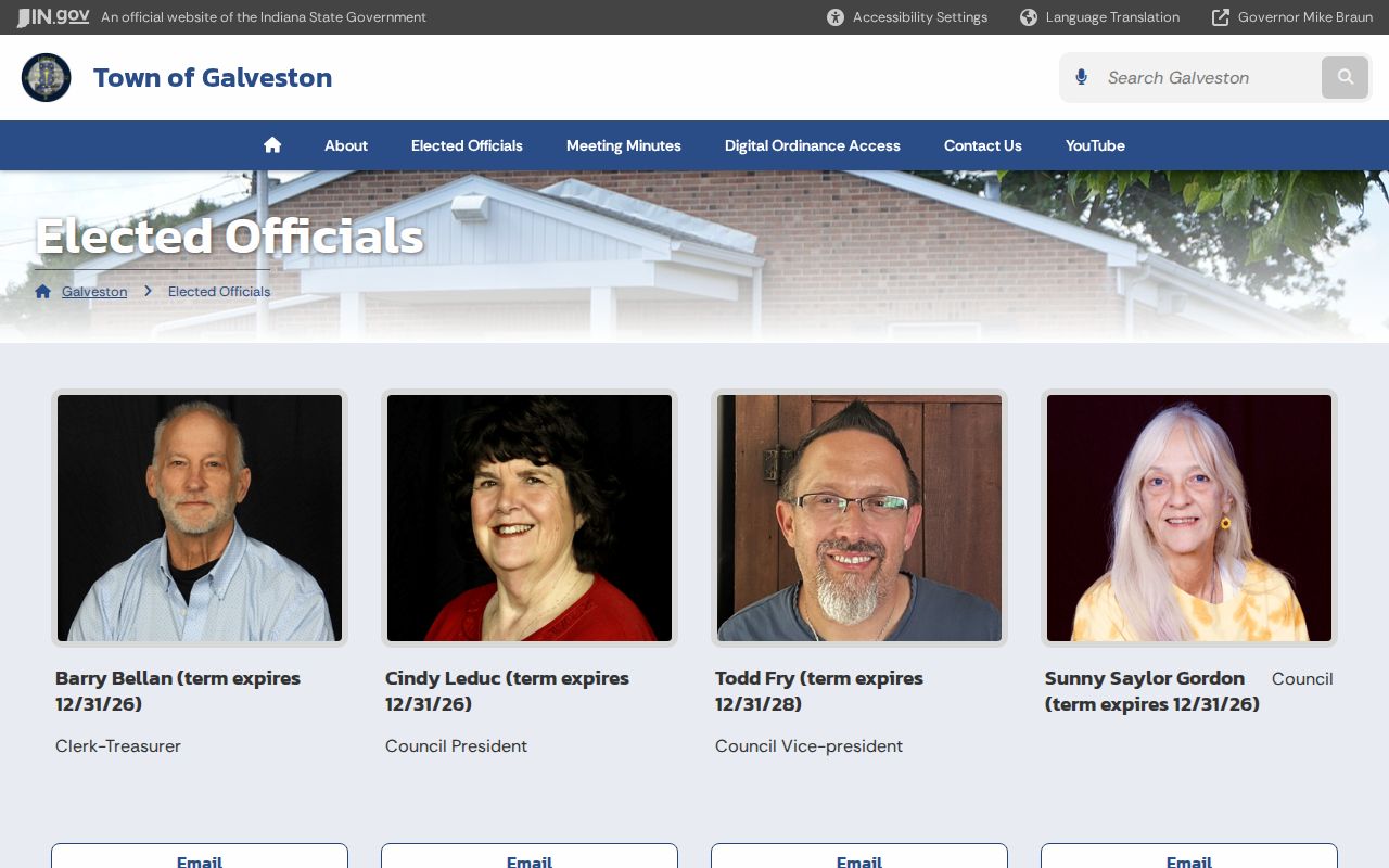 Galveston Indiana official marshal listing for local arrest-record routing